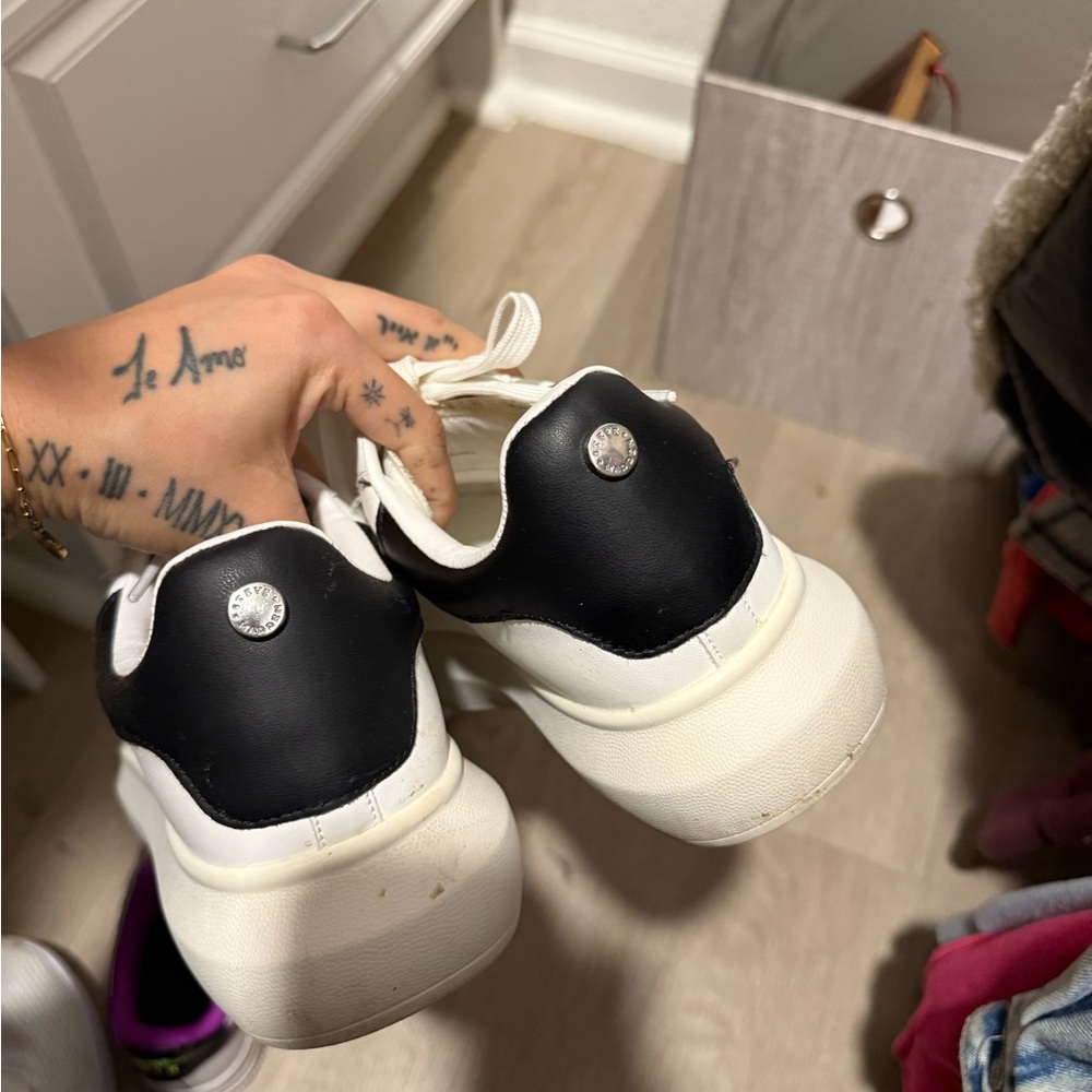 Steve Madden Black and White Platform Sneakers